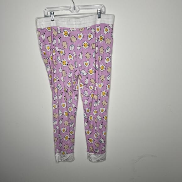 Little Sleepies Pajama Pants Womens XL Purple Breakfast Print Bamboo Jersey Soft - Picture 9 of 9